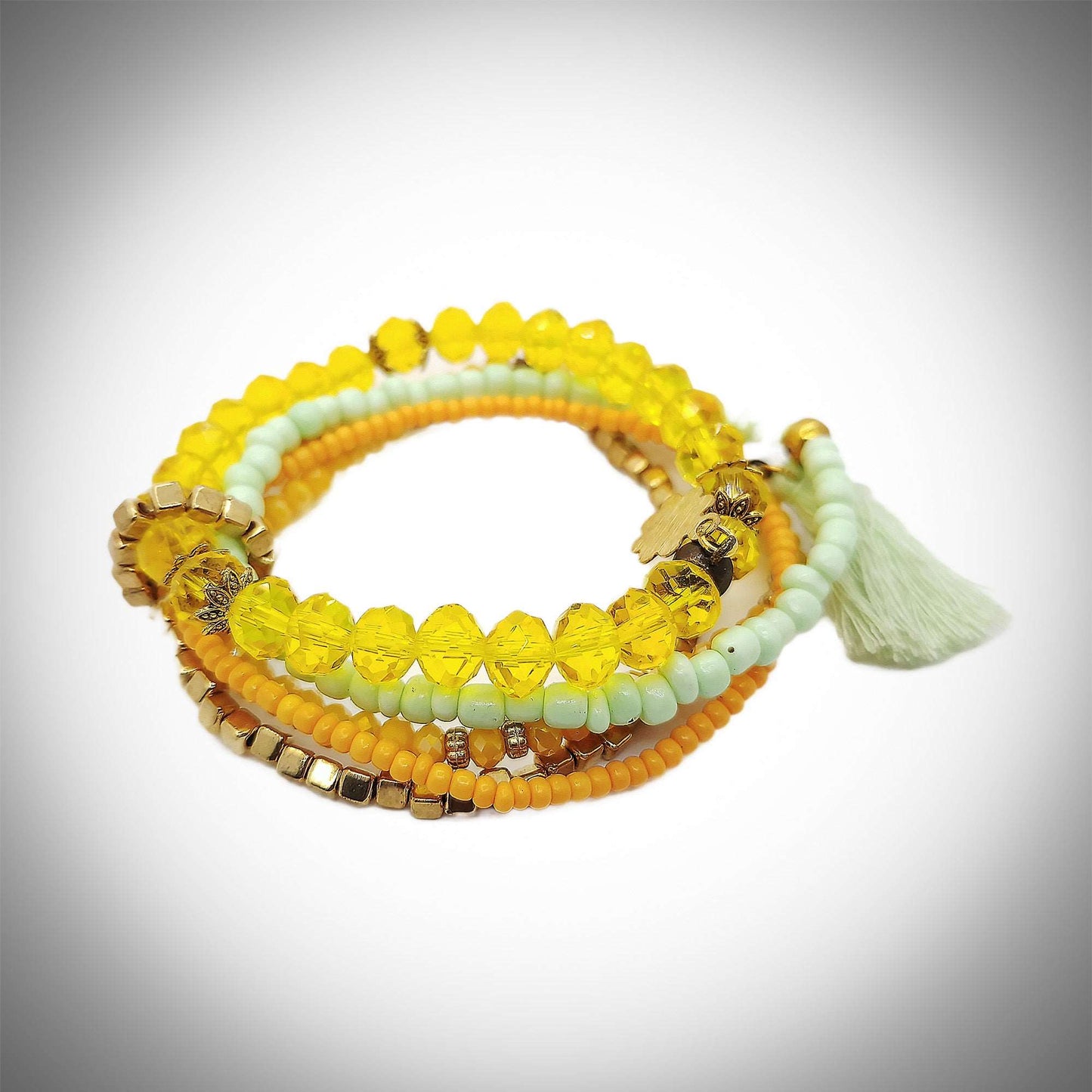 Calathea Stretch Bead Bracelet