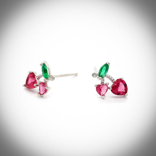 Cherry Silver Earrings