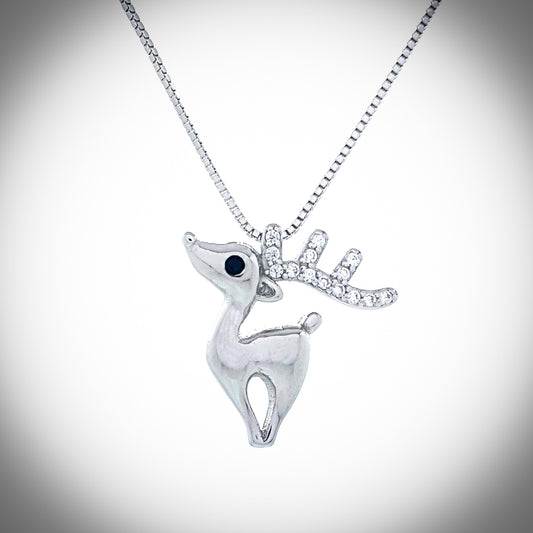 Holly Reindeer Necklace